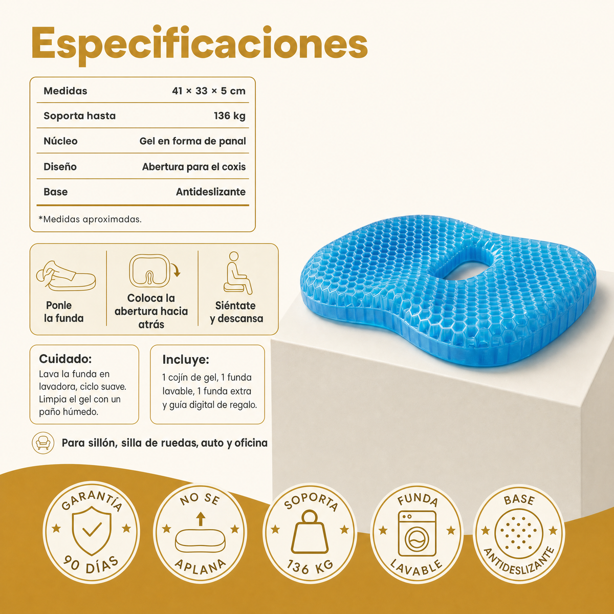 Cojín De Gel Para El Coxis
